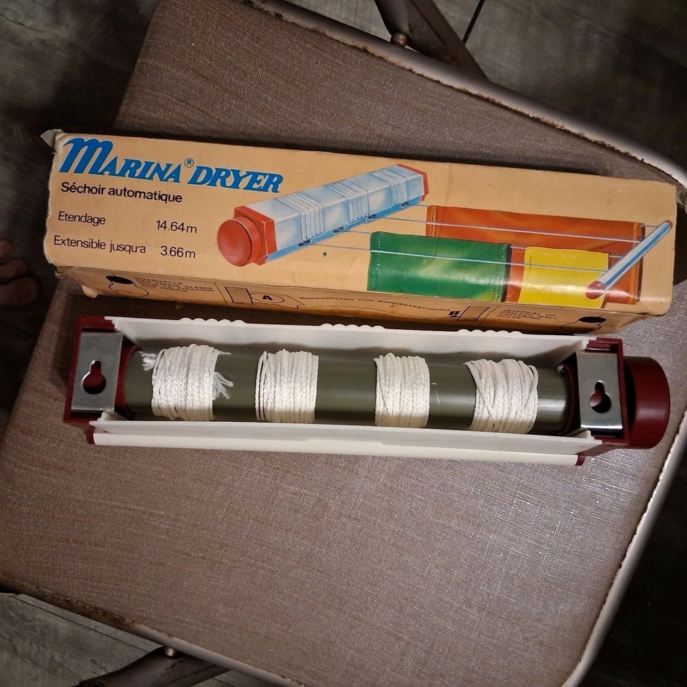 NOS Vintage‎ Marina Dryer Compact Retractable Clothesline Hanger-Upper  Camper